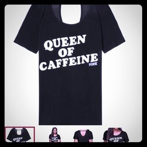 EUC queen of caffeine VS PINK t shirt